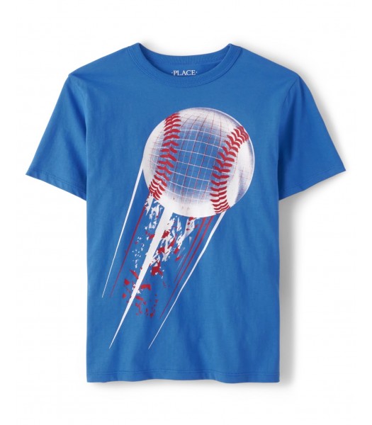 Childrens Place Blue Baseball Graphic Tee
